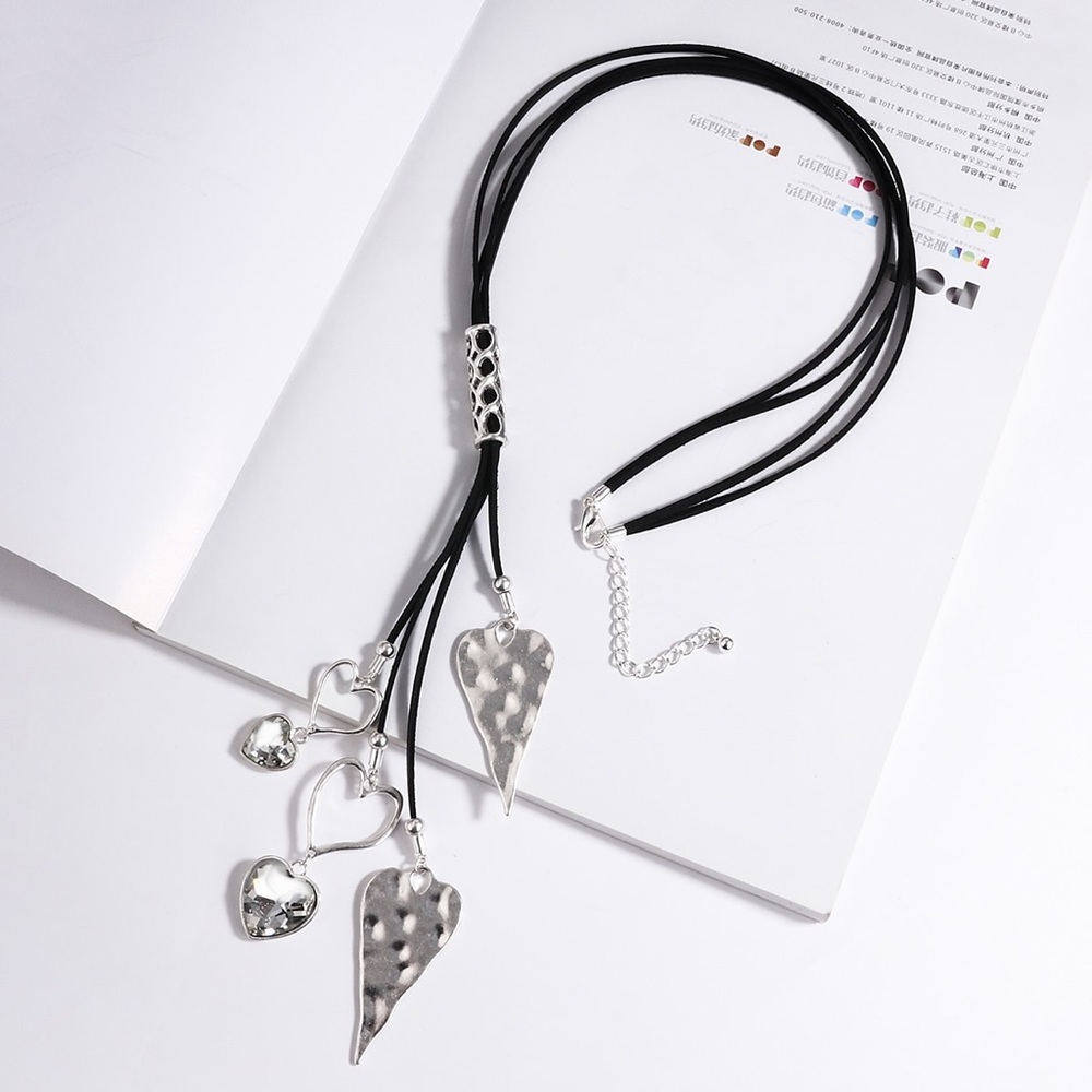 Long Silver tone Necklace New with tag